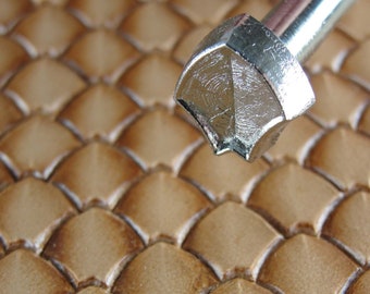 Leather Stamping Tool - Ridged Dragon Scale Geometric Stamp
