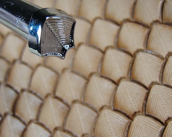 Leather Stamping Tool - Lined Dragon Scale Stamp