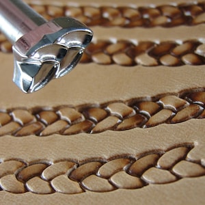 Double Braid Border Leather Stamp, Stainless Steel Leather Stamping Tool