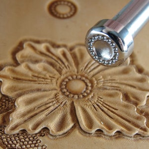 17-Seed Flower Center Leather Stamp, Stainless Steel Leathercraft Stamping Tool