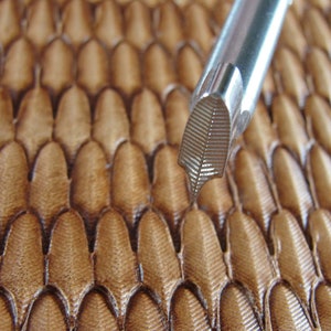 Feather Geometric Leather Stamp, Stainless Steel Leather Stamping Tool