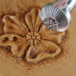 6-Heart Flower Center Stamp, Leather Stamping Tool, Sheridan Style, Japan Select