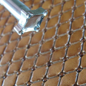Small Button Tufted/Quilted Pattern Leather Stamp, Stainless Steel Leather Stamping Tool
