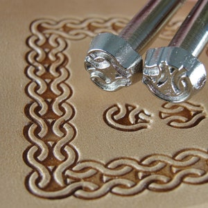 Leather Stamping Tools - 2-Piece Weave Link Border Stamp Set