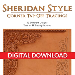 Aftappatronen voor hoek in sheridanstijl - 88 overtrekpatronen van Jim Linnell (leren patronen) [DIGITAL DOWNLOAD]