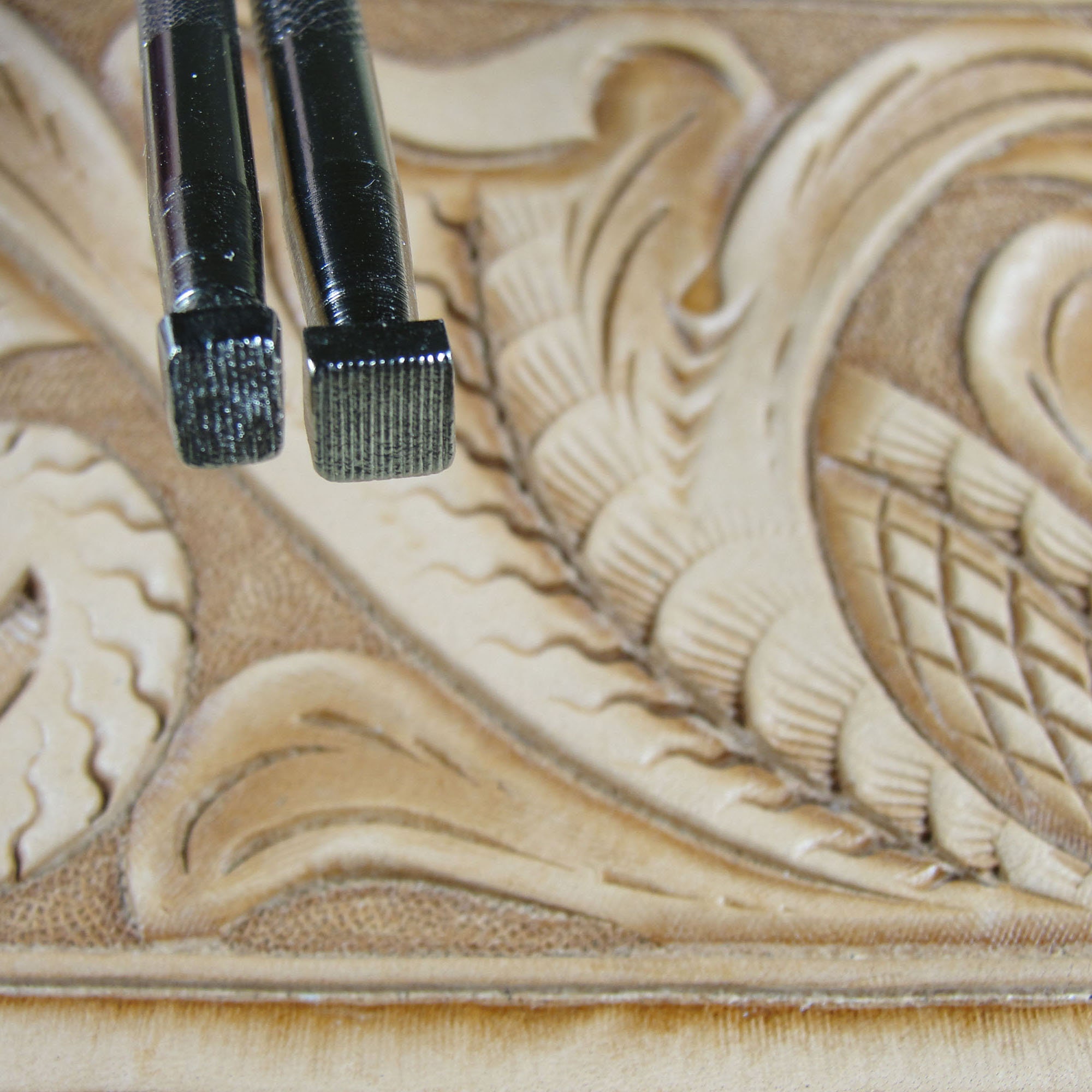 Leather Stamping Tools 2Piece Lined Beveler Stamp Set Etsy