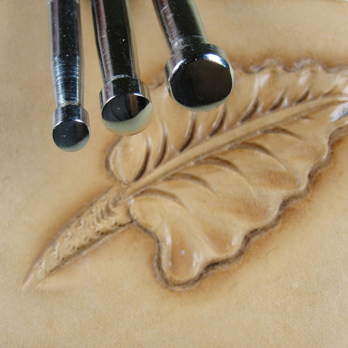 Leather Stamping Tools 3piece Smooth Round Beveler Stamp Etsy