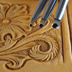 3-Piece Back Beveler Leather Stamp Set, Stainless Steel Leather Stamping Tools