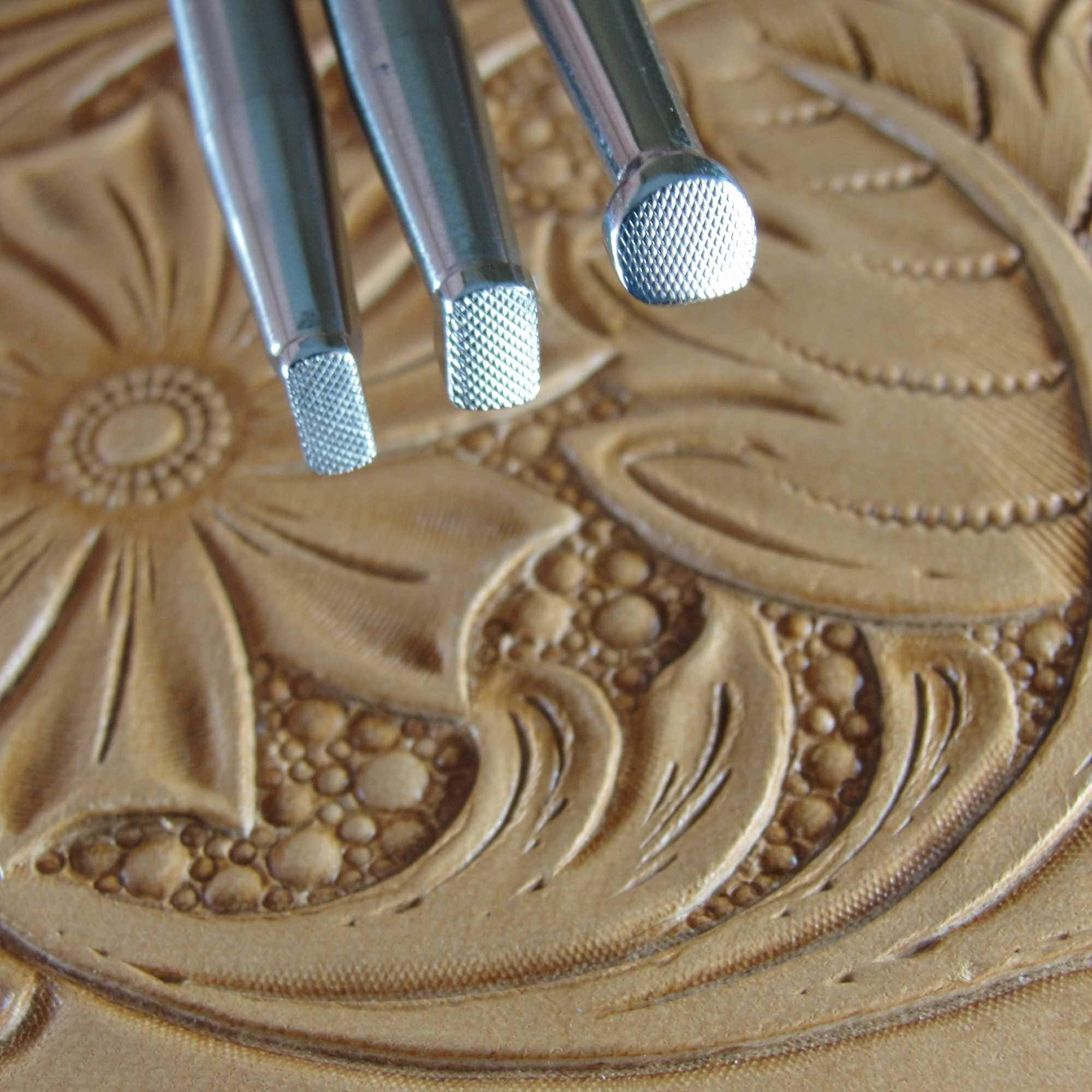 3-Piece Steep Checked Beveler Leather Stamp Set – 304 Stainless Steel, For Sheridan Style Carving & Tooling