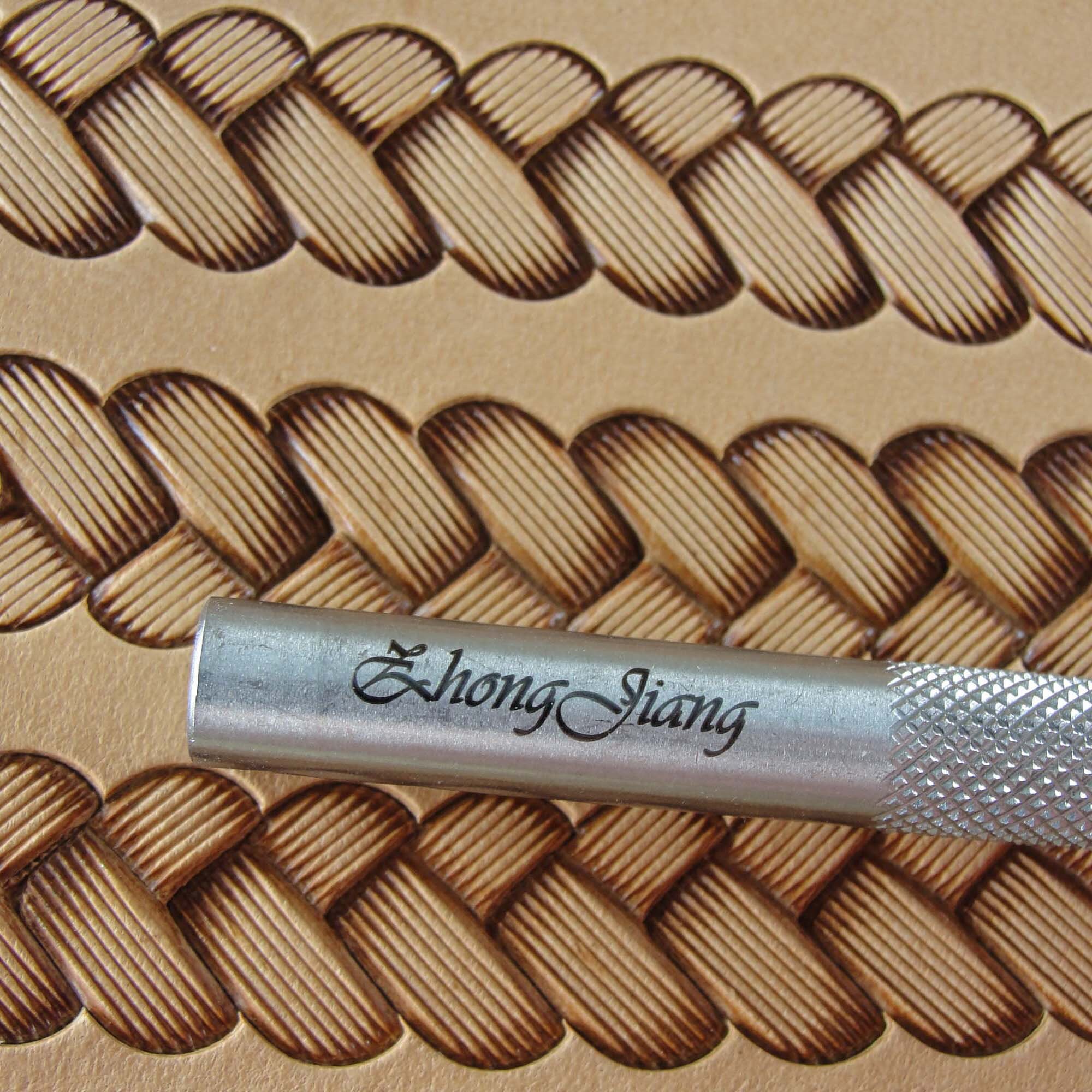 Tampon Cuir Barry King – Bordure Point V Avec Lignes #1 – Occasion USA