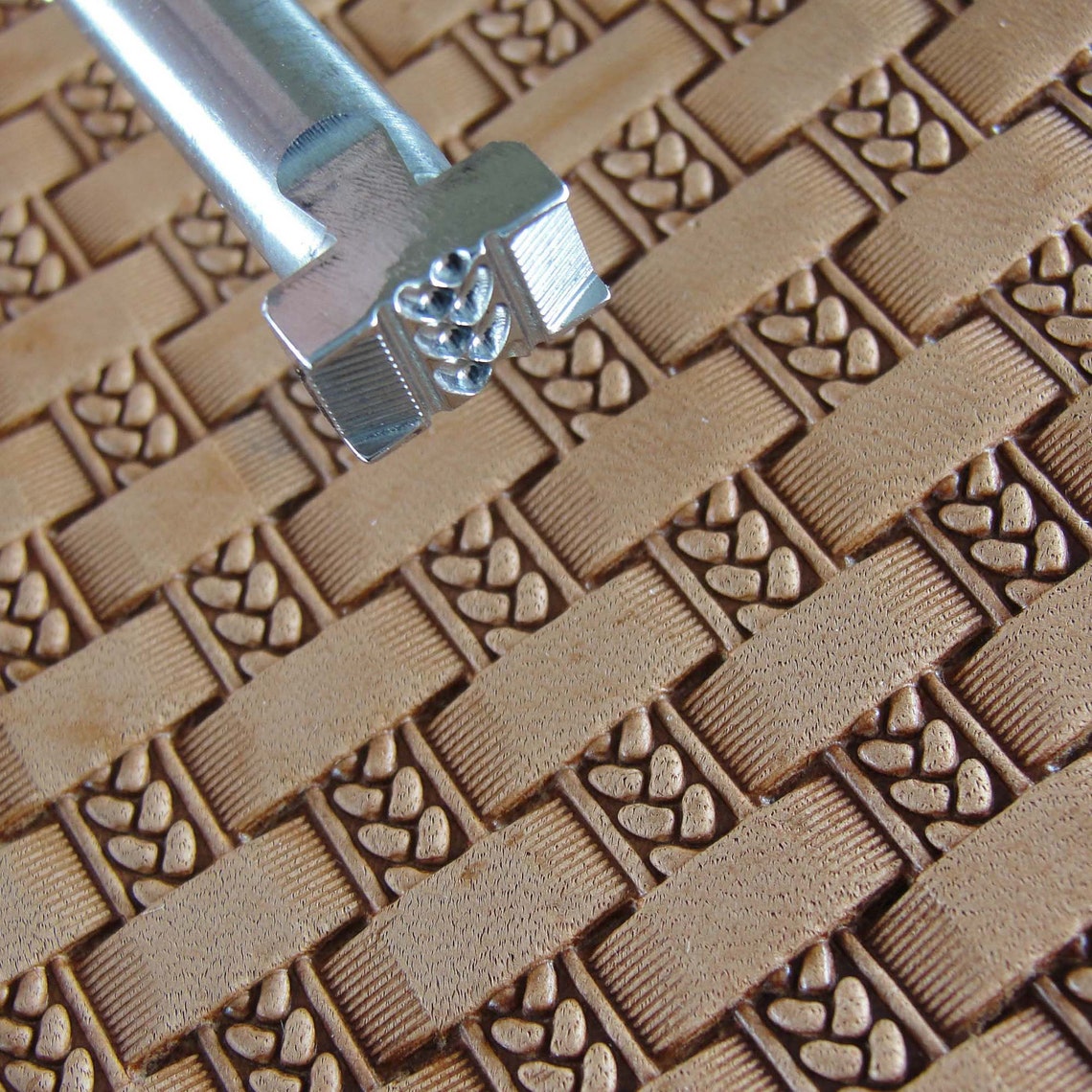 Braid Basket Weave Leather Stamp Stainless Steel Leather Etsy