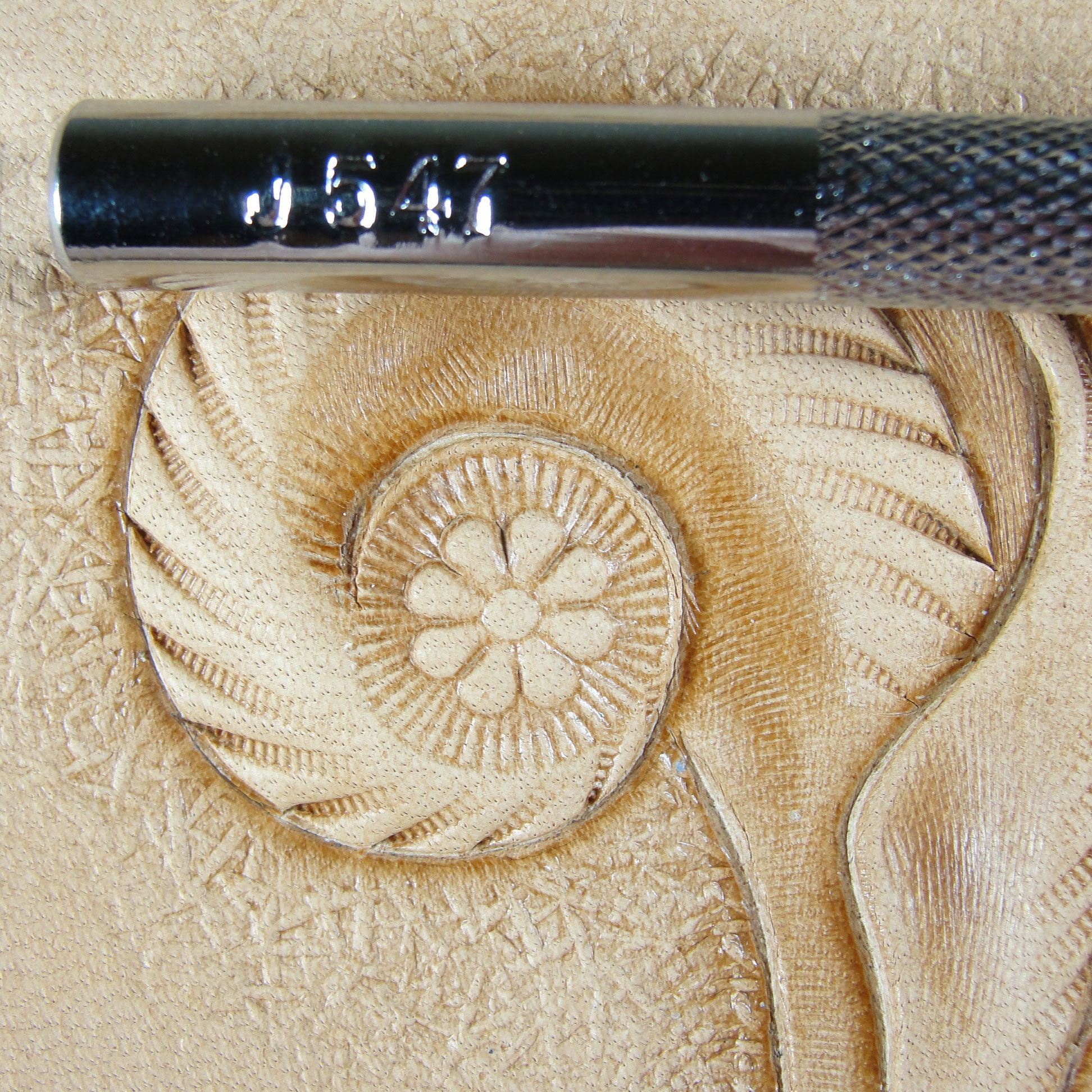 Steel Craft Japan - #J547 Flower Center Stamp (leather