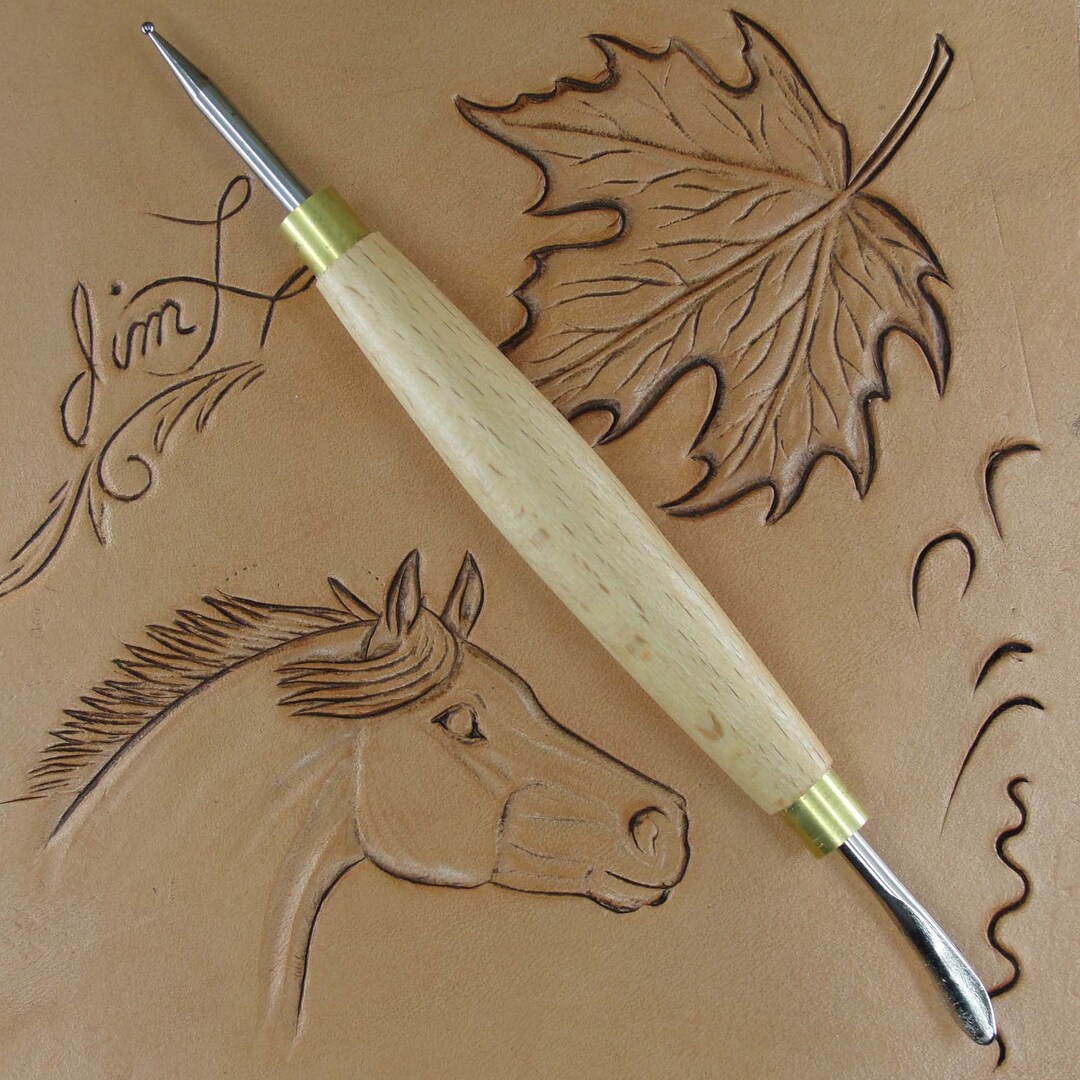 Modeling Spoon & Stylus Tool for Leathercraft, Wooden Handle Leather