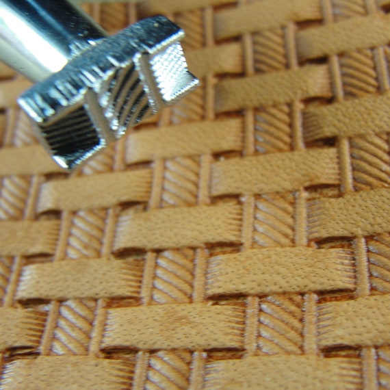#X510 Rope Basketweave Stamp Leather Stamping Tool Craft Japan