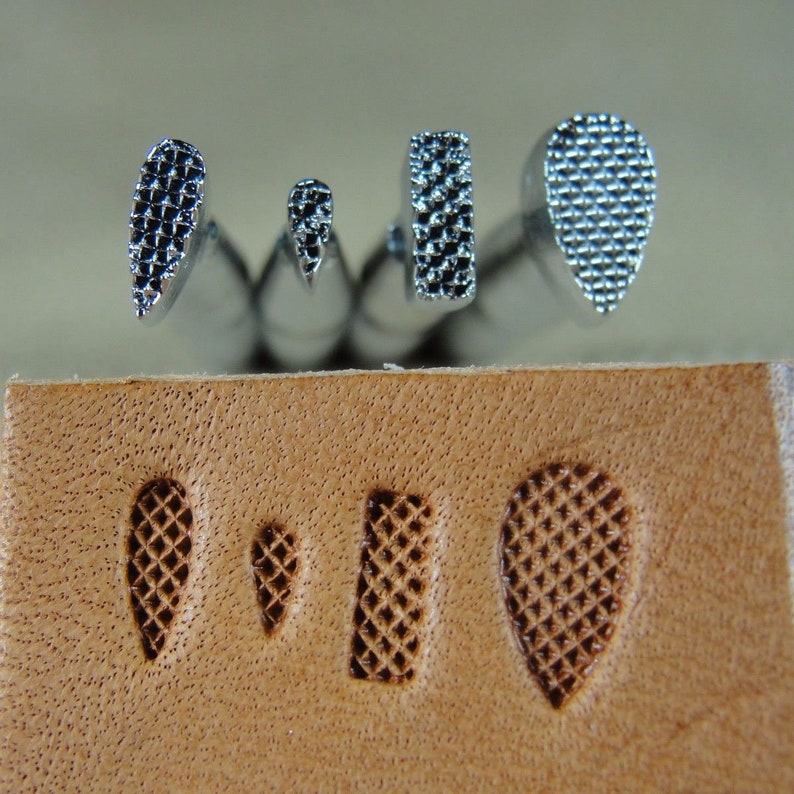 Steel Craft Japan Checkered Background Stamp Set 4 Leather Etsy