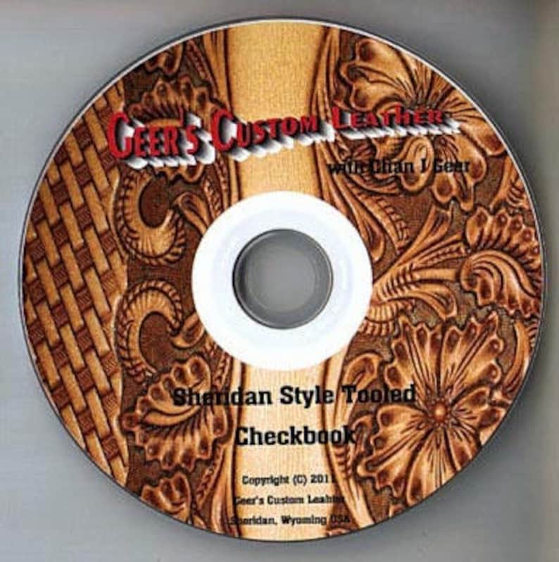 by Chan Geer Sheridan Style Tooled Checkbook Video DVD Leathercraft