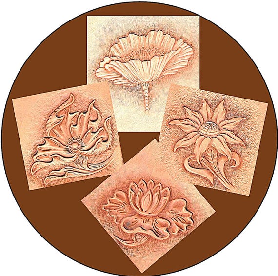 100 Flower Patterns for Leather by Jim Linnell (leathercraft