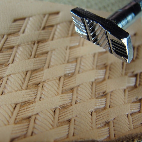 #X510 Rope Basketweave Stamp Leather Stamping Tool Craft Japan