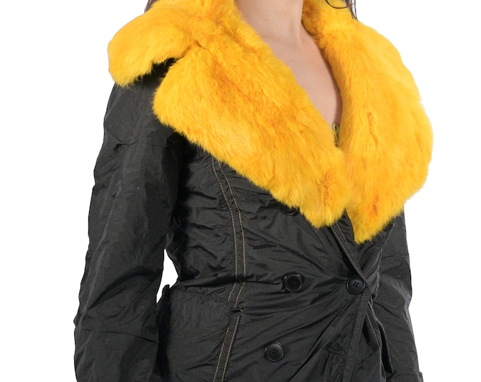 Full South, long coat with yellow collar