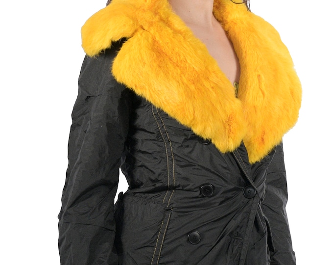 Full South, long coat with yellow collar