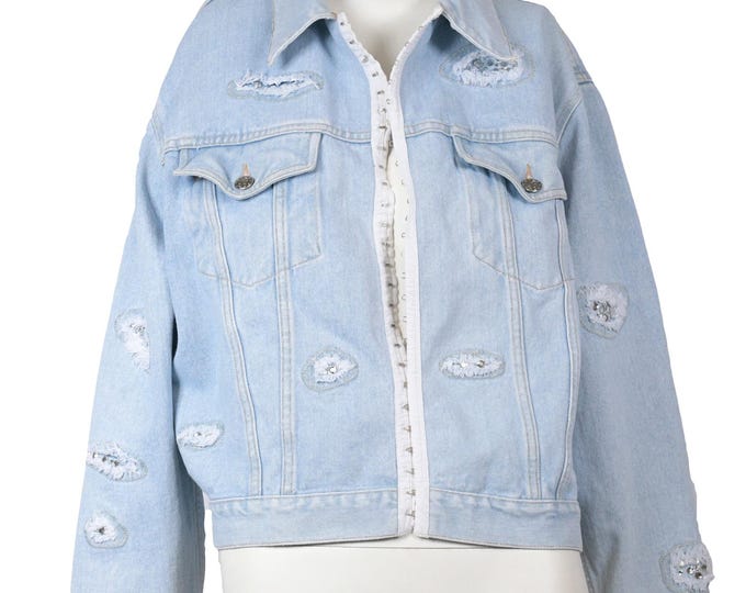 Blumarine 1993 denim jacket with rhinestones