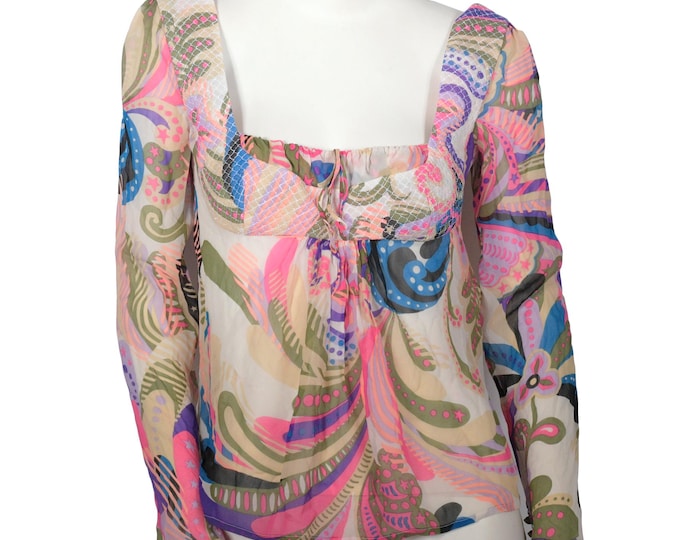 Versace colorful silk top fall 2002