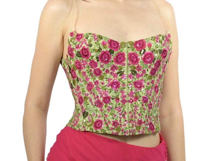 Gai Mattiolo embroidered floral corset