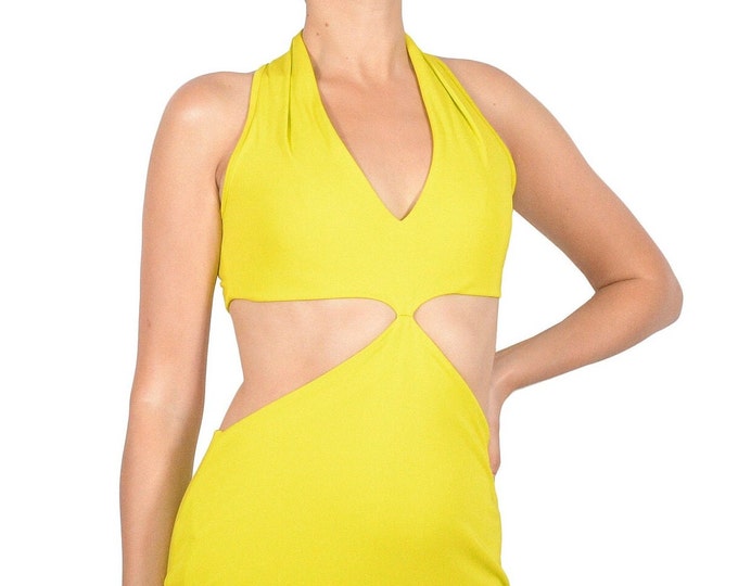 Full South asymmetrical yellow dress