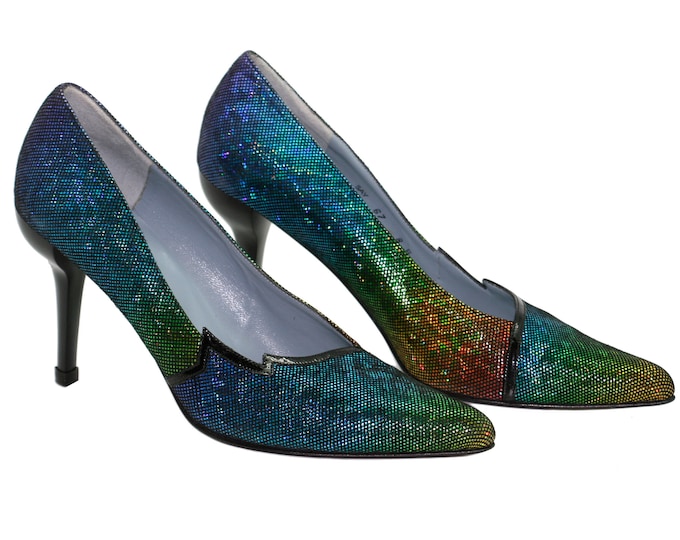 Charles Jourdan multicolored electric pumps