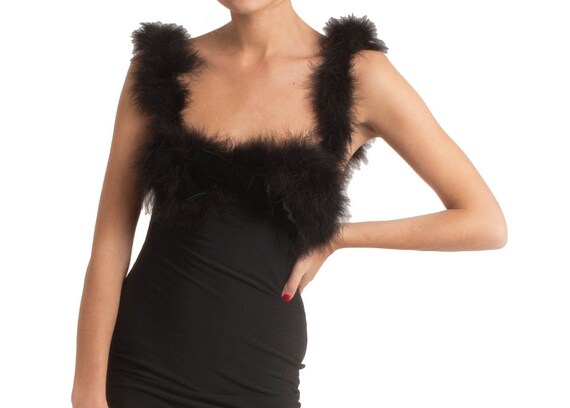 Chantal Thomas feathered evening gown