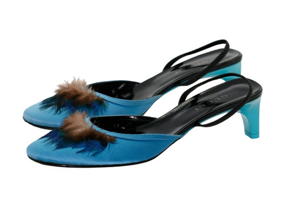 Gucci blue mules 1999