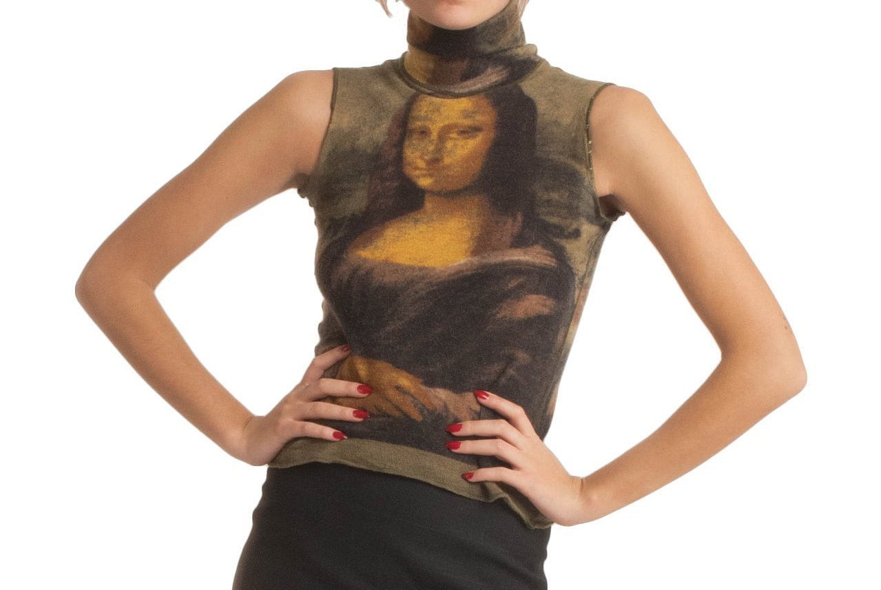 トップス JEAN PAUL GAULTIER Mona Lisa design top Jean Paul Gaultier Mona Lisa Top - Etsy