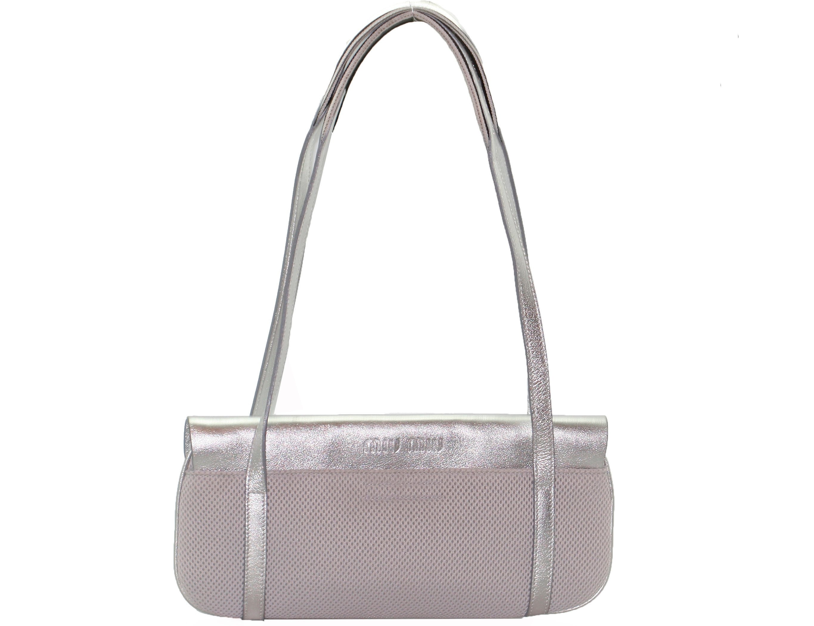 Miu Miu Y2K Style Silver Bag 