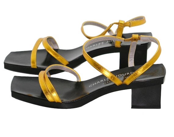 Charles Jourdan golden shoes