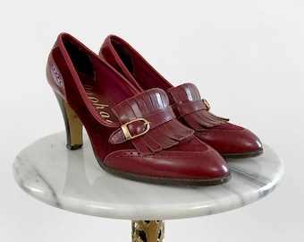 berry coloured heels