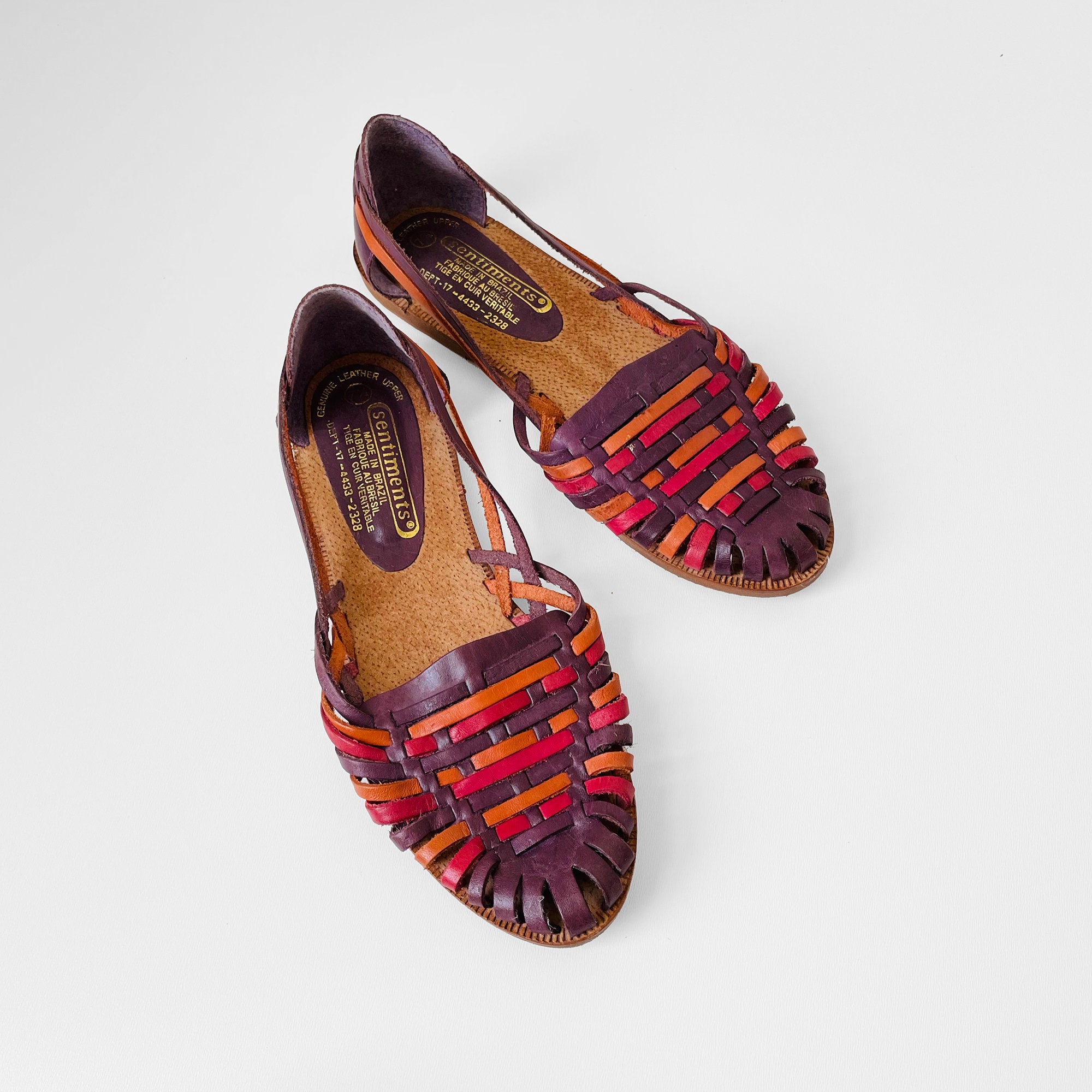 Zapatos Zapatos para mujer Sandalias Alpargatas y cuñas Cuñas Vintage Azul Oscuro 80s con Correas Rosa/Púrpura // Confort // Talla 41 // Made In Italy 
