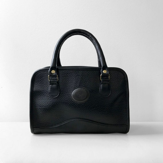 Vintage, 1990s, 90s, Black, Faux-Leather, Top-Hand