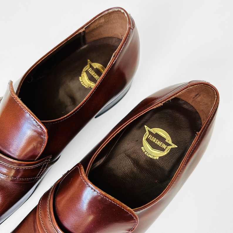 Vintage, NOS, Brown, Florsheim, Leather, Loafer, Slip-On, Shoe Sz. 9.5 image 7