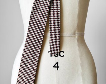 Vintage, Diamond Patterned, Checkered, Narrow, Tie, Necktie