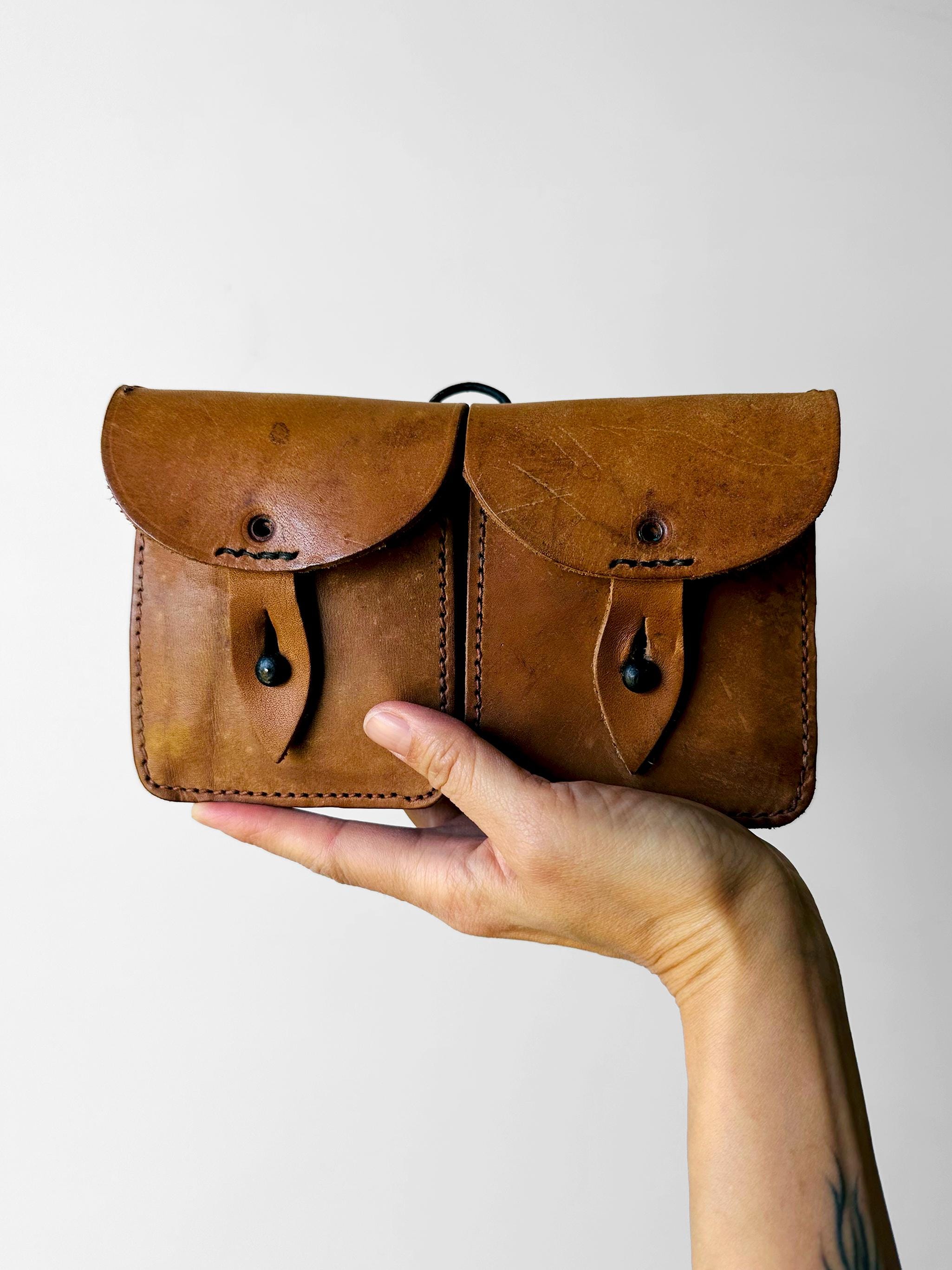 Sacs à Munitions Vintage Cuir – 12x6 Poches – Boucles Et Sangles – Taille Unique