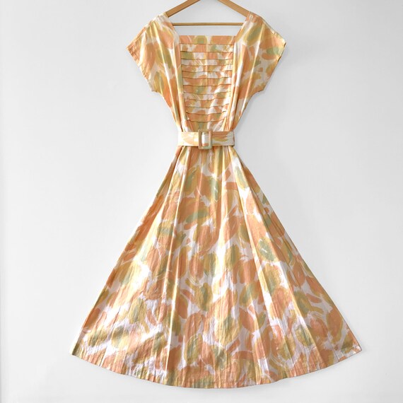 Vintage, 1980s, 80s, Long, Pastel, Peach, Yellow,… - image 2