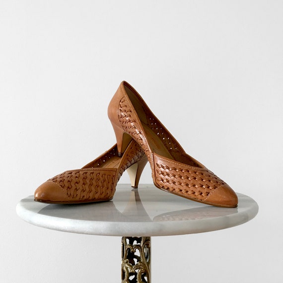 Vintage, 1960s, 1970s, Tan, Woven, Basket-Style, L