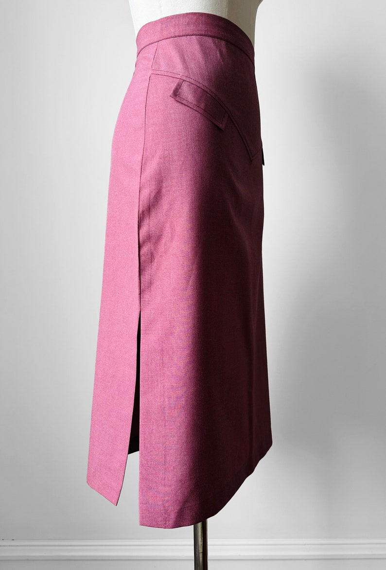 Vintage, 70s, 1970s, Rose, Mauve, Aline, Lightweight, Skirt Sz. XXS / XS image 6