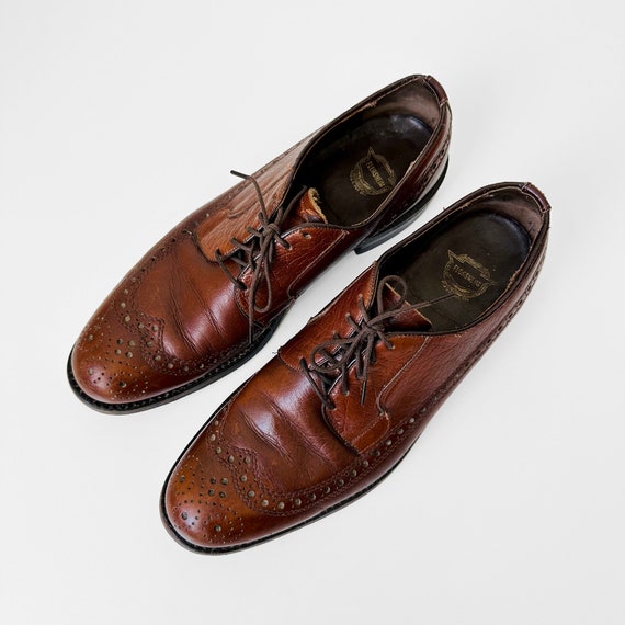 Florsheim Burgundy Leather Cat Eye Vintage Shoes Florsheim 30353 Wingtip Oxford Burgundy Leather Dress Shoes  main image 2