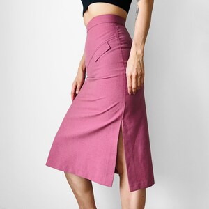 Vintage, 70s, 1970s, Rose, Mauve, Aline, Lightweight, Skirt Sz. XXS / XS image 4