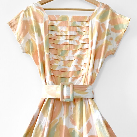 Vintage, 1980s, 80s, Long, Pastel, Peach, Yellow,… - image 3