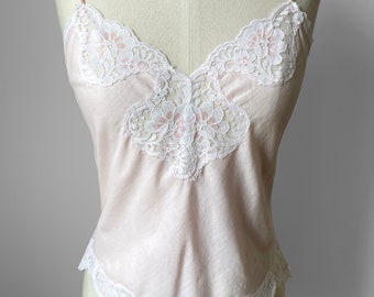 Vintage, 1970s, 70s, Made in Canada, Soft-Pink, White, Lace, Cotton, One Piece, Bodysuit, Undergarment, Boudoir, Lingerie