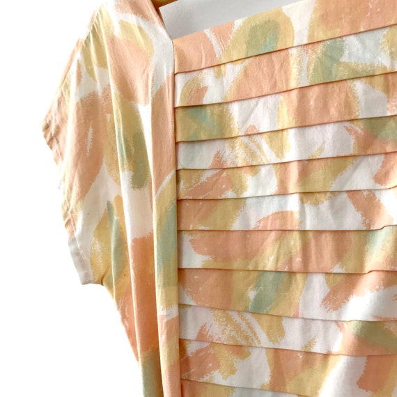 Vintage, 1980s, 80s, Long, Pastel, Peach, Yellow,… - image 4