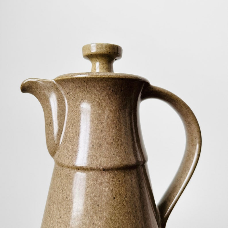 Vintage, 60s, 1960s, Mid-Century Modern, Speckled, Taupe, Lidded, Ceramic, Pottery, Tea, Coffee, Pot image 8