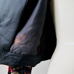 Vintage, 80s, 1980s, Black, Multi Coloured, Painterly, Textured, Velour, Crop, Jacket Sz. S/M image 9